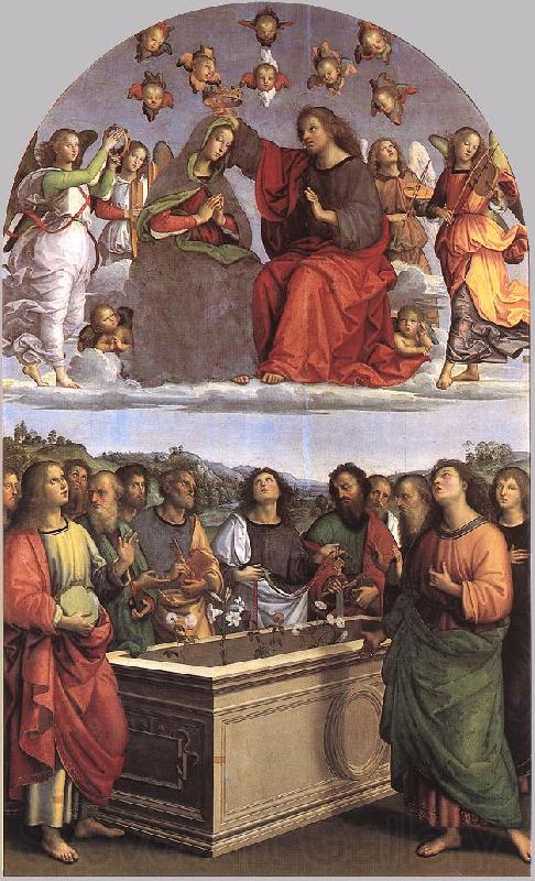 RAFFAELLO Sanzio The Crowning of the Virgin (Oddi altar) Spain oil painting art